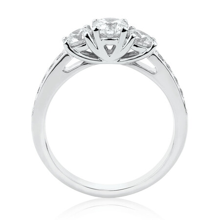 Three Stone Engagement Ring with 1 Carat TW of Diamonds in 14kt White Gold Three Stone Engagement Ring with 1 Carat TW of Diamonds in 14kt White Gold