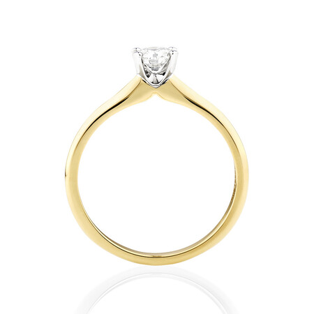 Certified Solitaire Engagement Ring with a 0.34 Carat TW Diamond in 14kt Yellow & White Gold Certified Solitaire Engagement Ring with a 0.34 Carat TW Diamond in 14kt Yellow & White Gold