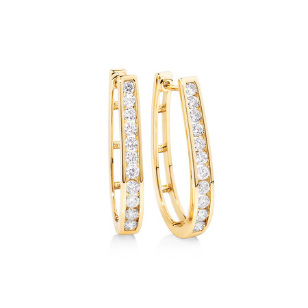 Huggie Earrings with 1 Carat TW of Diamonds in 10kt Yellow Gold Huggie Earrings with 1 Carat TW of Diamonds in 10kt Yellow Gold