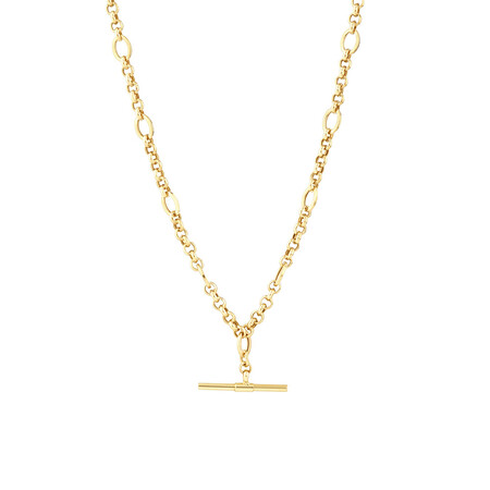 45cm Hollow Belcher Fob Necklace in 10kt Yellow Gold 45cm Hollow Belcher Fob Necklace in 10kt Yellow Gold