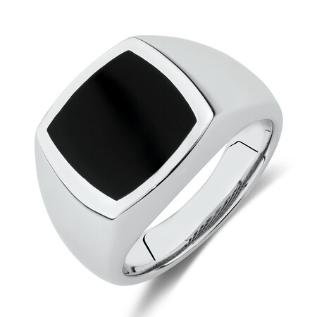 Ring with Black Agate in Sterling Silver Ring with Black Agate in Sterling Silver