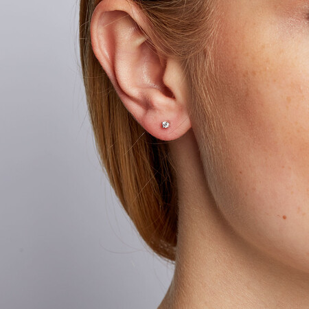 Classic Stud Earrings with 0.085 Carat TW of Diamonds in 10kt White Gold Classic Stud Earrings with 0.085 Carat TW of Diamonds in 10kt White Gold