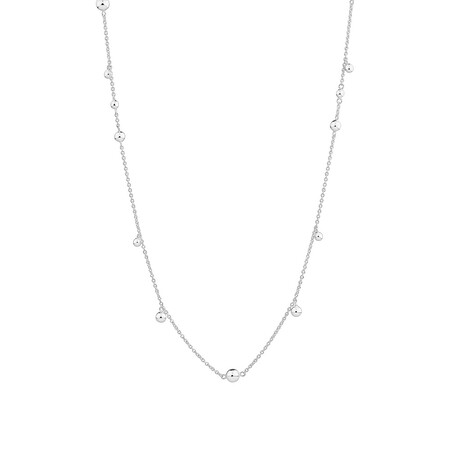 60cm (24") Bead Necklace in Sterling Silver