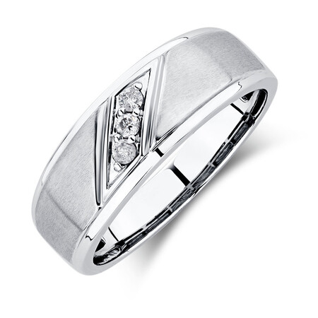 Men's Ring with Diamonds in 10kt White Gold Men's Ring with Diamonds in 10kt White Gold