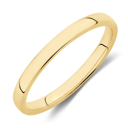 High Domed Wedding Band in 14kt Yellow Gold