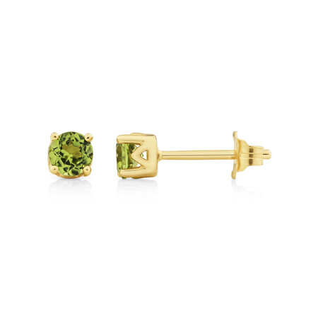 Stud Earrings with Peridot in 10kt Yellow Gold Stud Earrings with Peridot in 10kt Yellow Gold