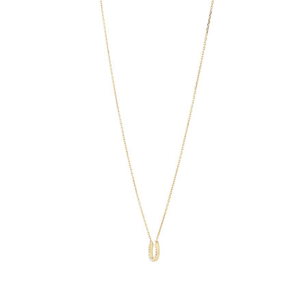 Horseshoe Necklace with 0.10 Carat TW of Diamonds in 10kt Yellow Gold Horseshoe Necklace with 0.10 Carat TW of Diamonds in 10kt Yellow Gold