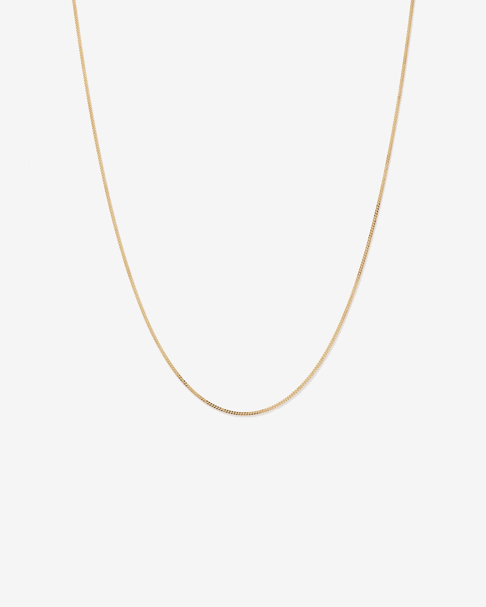 45cm (17") 1.44mm Width Solid Diamond Cut Curb Chain in 10kt Yellow Gold