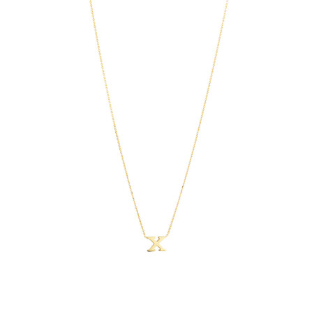 "X" Initial Necklace in 10kt Yellow Gold "X" Initial Necklace in 10kt Yellow Gold