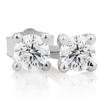 Stud Earrings with 0.085 Carat TW of Diamonds in 10kt White Gold Stud Earrings with 0.085 Carat TW of Diamonds in 10kt White Gold
