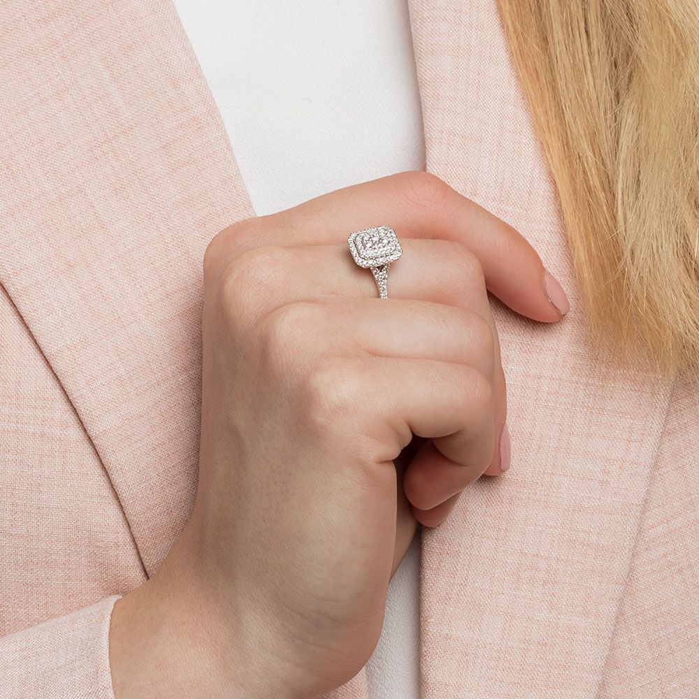 Engagement Ring with 1/2 Carat TW of Diamonds in 10ct White Gold