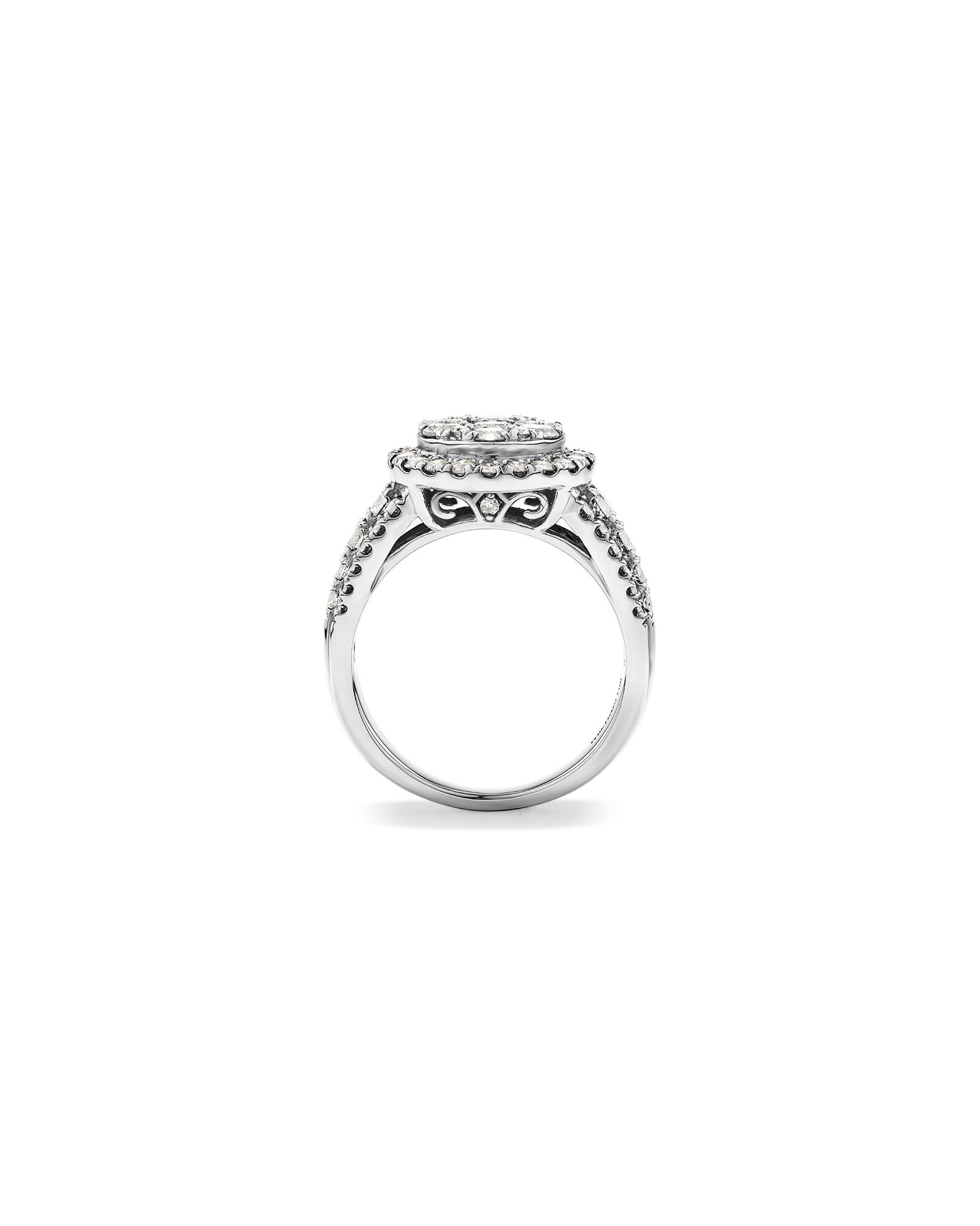 Halo Ring with 2 Carat Of Diamonds in 10ct White Gold