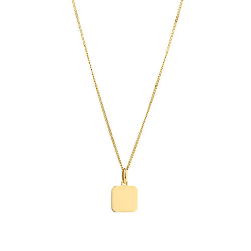 Square Disc Pendant in 10kt Yellow Gold