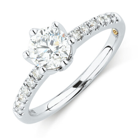 Whitefire Solitaire Engagement Ring With 1.18 Carat TW of Diamonds in 18kt White & 22ct Yellow Gold Whitefire Solitaire Engagement Ring With 1.18 Carat TW of Diamonds in 18kt White & 22ct Yellow Gold