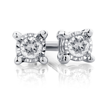 Stud Earrings with Diamonds in Sterling Silver Stud Earrings with Diamonds in Sterling Silver