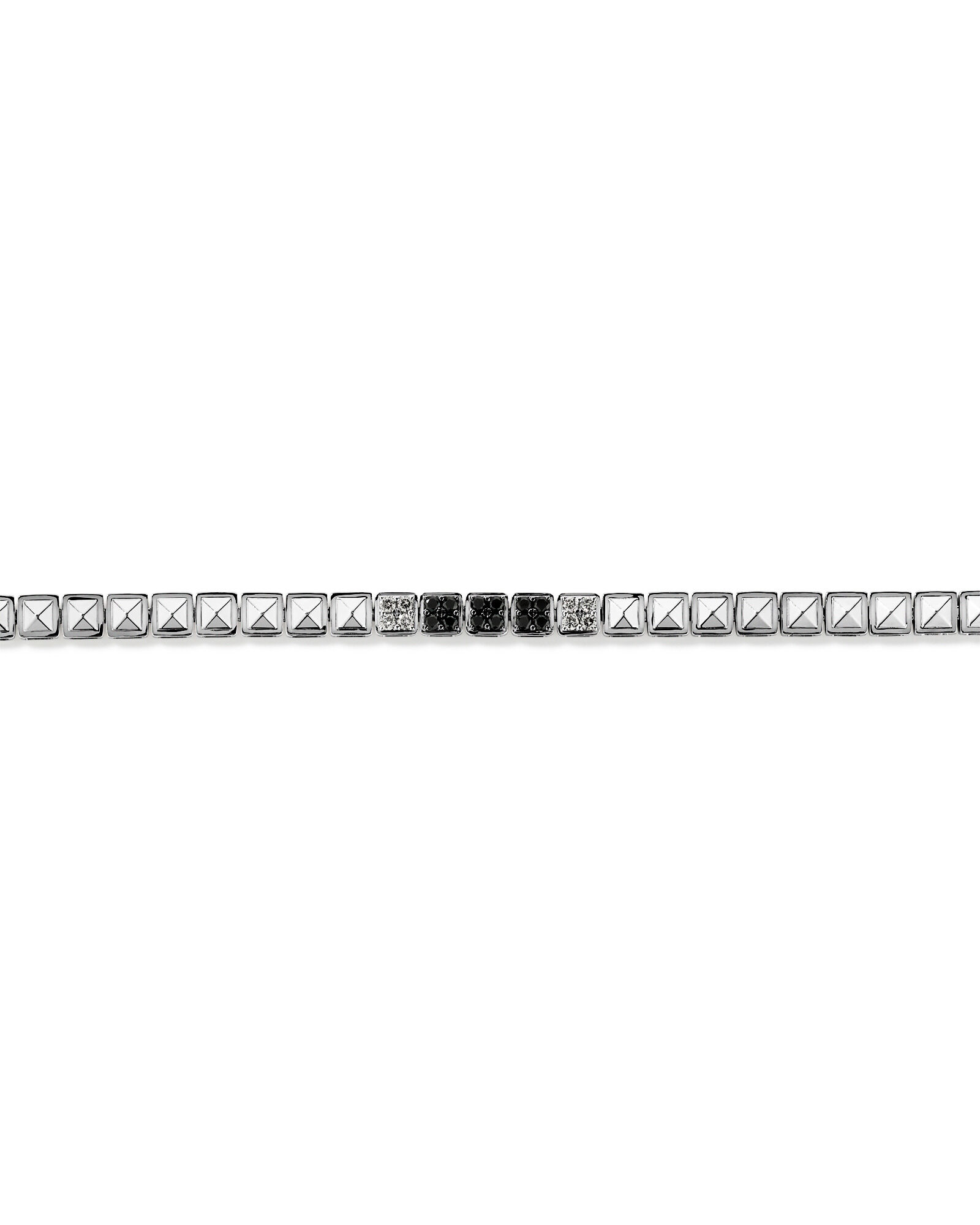 Men's 0.50 Carat TW Black and White Diamond Tennis Bracelet in Sterling Silver