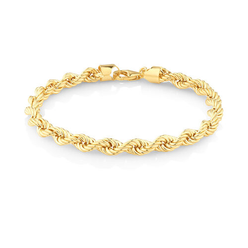 19cm Hollow Rope Bracelet in 10kt Yellow Gold