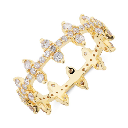 Two Row Zipper Ring with 1 Carat TW of Diamonds in 10kt Yellow Gold Two Row Zipper Ring with 1 Carat TW of Diamonds in 10kt Yellow Gold