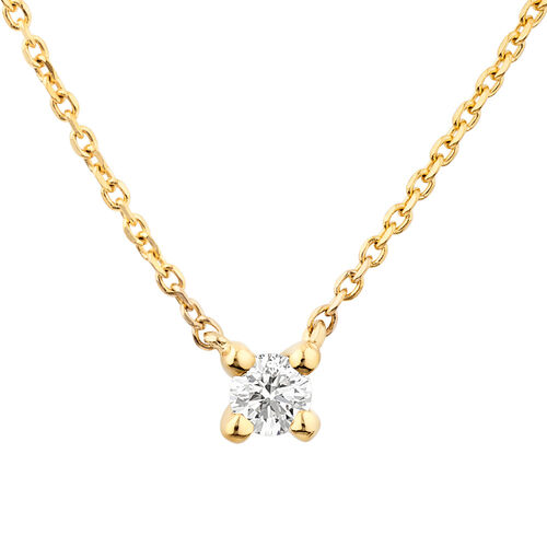 Collier à minisolitaire en or jaune 10 K avec diamants