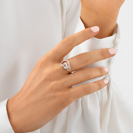 Knots Ring with Diamonds in Sterling Silver Knots Ring with Diamonds in Sterling Silver