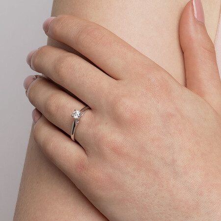 Evermore Solitaire Engagement Ring with 1/3 Carat TW Diamond in 14kt White Gold Evermore Solitaire Engagement Ring with 1/3 Carat TW Diamond in 14kt White Gold