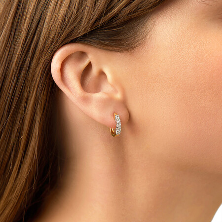 Hoop Earrings with 1/2 Carat TW of Diamonds in 18kt Yellow & White Gold Hoop Earrings with 1/2 Carat TW of Diamonds in 18kt Yellow & White Gold