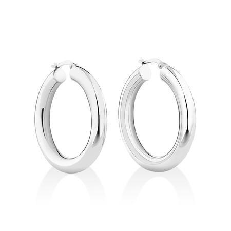 25mm Hoop Earrings in Sterling Silver 25mm Hoop Earrings in Sterling Silver