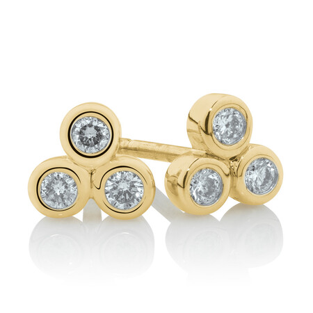 Stud Earrings with 1/7 Carat TW of Diamonds in 10kt Yellow Gold Stud Earrings with 1/7 Carat TW of Diamonds in 10kt Yellow Gold