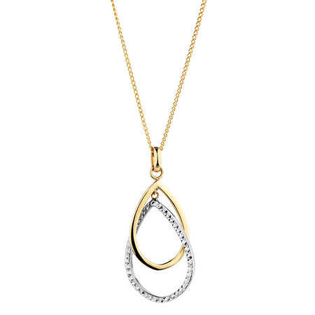 Teardrop Pendant in 10kt Yellow & White Gold Teardrop Pendant in 10kt Yellow & White Gold