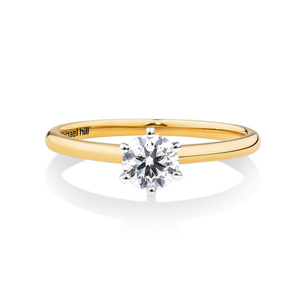 Michael Hill Solitaire Engagement Ring with a 0.50 Carat TW Diamond with the De Beers Code of Origin in 18kt Yellow & White Gold Michael Hill Solitaire Engagement Ring with a 0.50 Carat TW Diamond with the De Beers Code of Origin in 18kt Yellow & White Gold