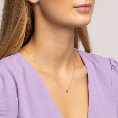 "S" Initial Necklace in 10kt Yellow Gold "S" Initial Necklace in 10kt Yellow Gold