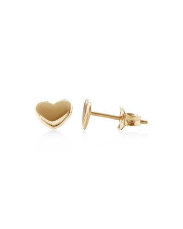 7mm Heart Stud Earrings In 10kt Yellow Gold 7mm Heart Stud Earrings In 10kt Yellow Gold