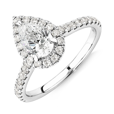 Ring with 0.90 Carat TW of Diamonds in 14kt White Gold Ring with 0.90 Carat TW of Diamonds in 14kt White Gold