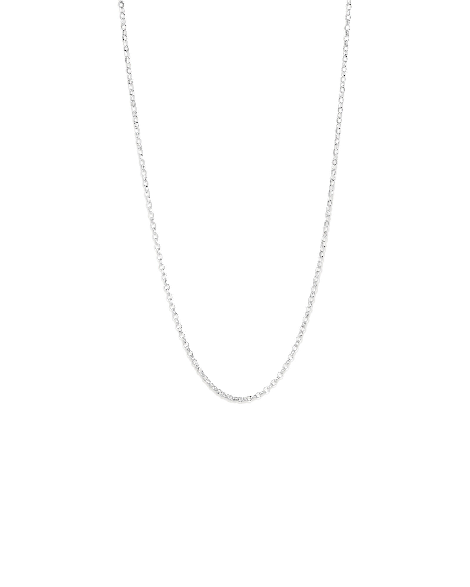 55cm (22") 3mm-3.5mm Width Oval Belcher Chain in Sterling Silver