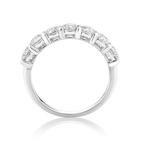 7 Stone Claw Wedding Ring with 1.61 Carat TW of Diamonds in 14kt White Gold 7 Stone Claw Wedding Ring with 1.61 Carat TW of Diamonds in 14kt White Gold