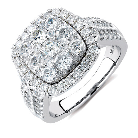 Ring with 2 Carat TW of Diamonds in 10kt White Gold