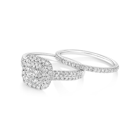 Evermore Bridal Set with 1 Carat TW of Diamonds in 14kt White Gold Evermore Bridal Set with 1 Carat TW of Diamonds in 14kt White Gold