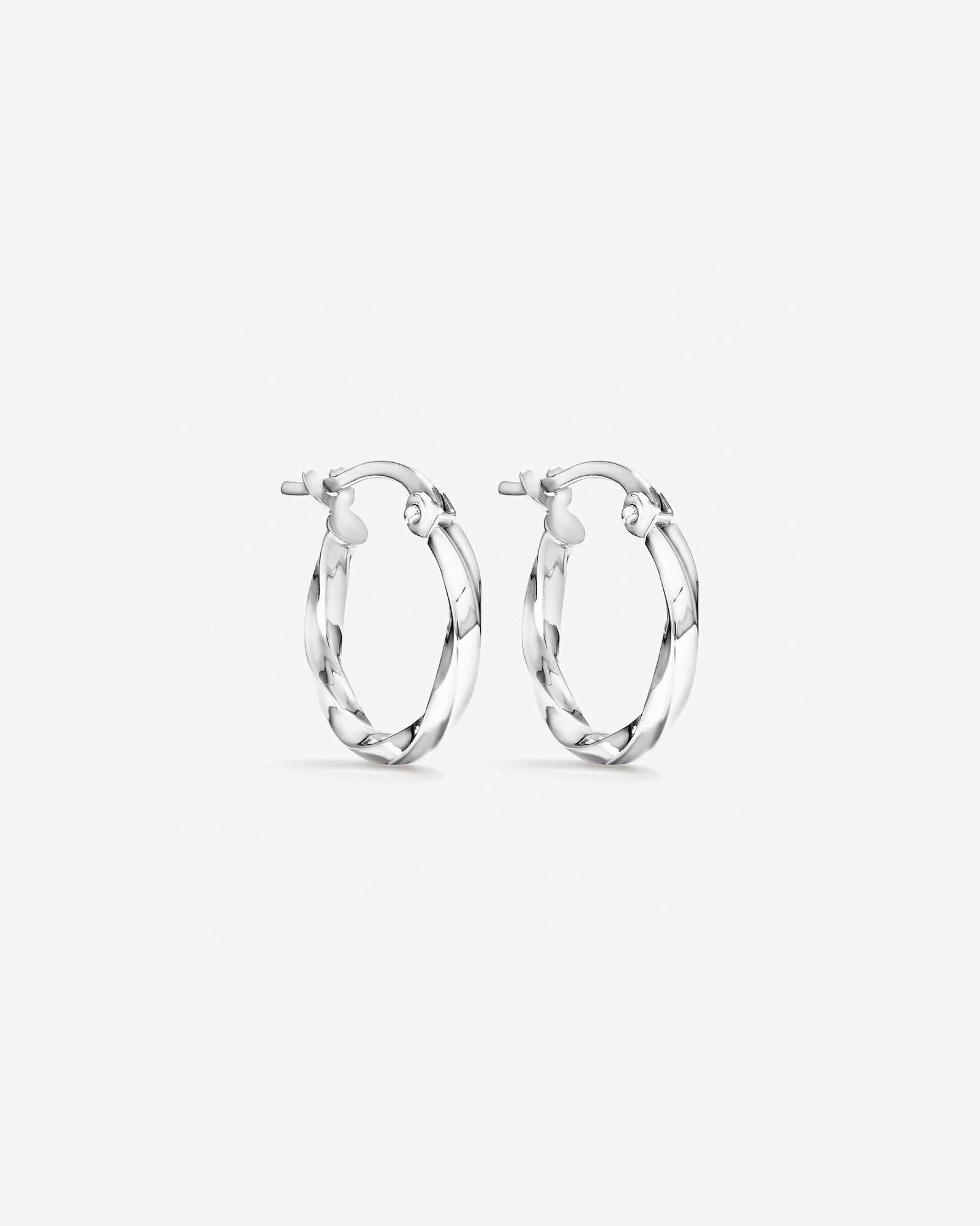 Square Twist Hoop Earrings 10kt White Gold