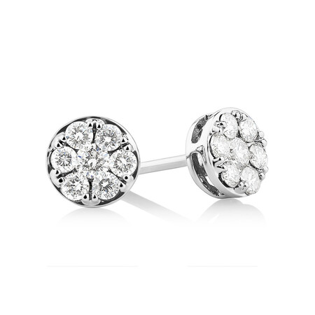 Stud Earrings with 0.50 Carat TW of Diamonds in 10kt White Gold Stud Earrings with 0.50 Carat TW of Diamonds in 10kt White Gold