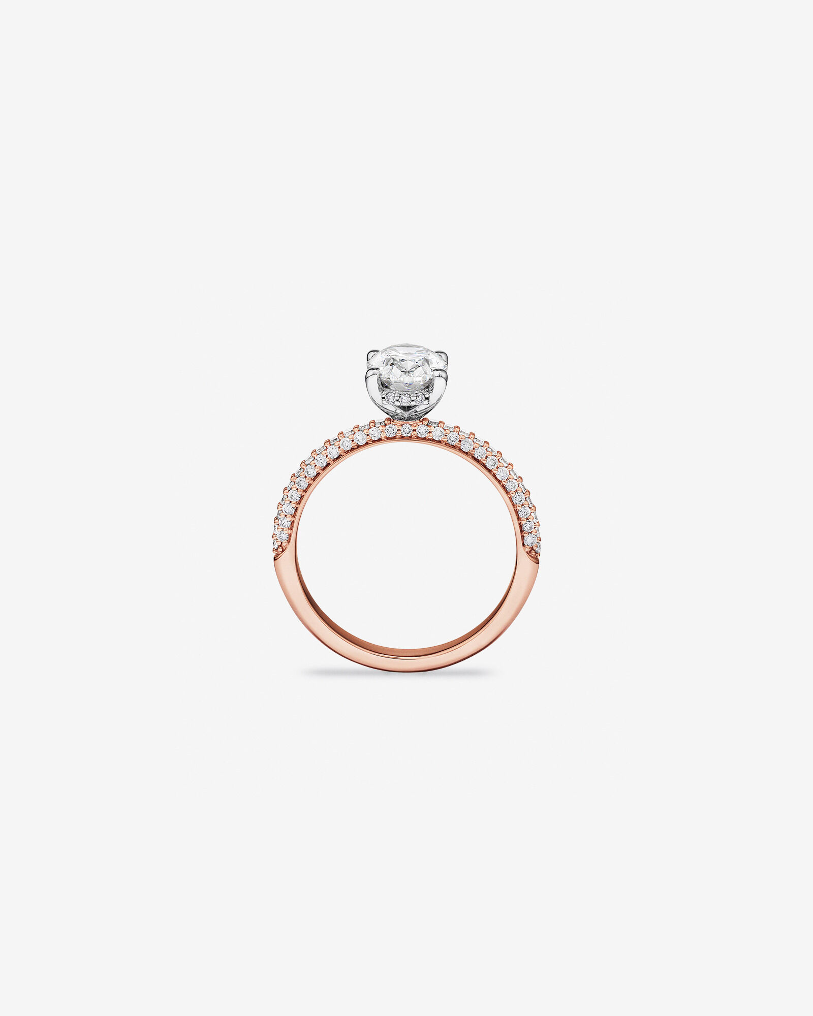 Bague de fiançailles TW de 1,95 carat en diamants de laboratoire en or rose et blanc 14 carats