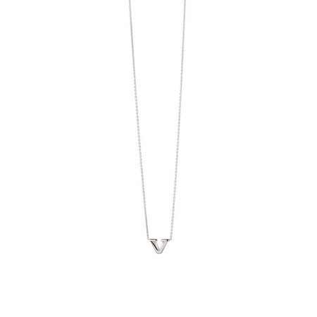'V' Initial Necklace in Sterling Silver 'V' Initial Necklace in Sterling Silver