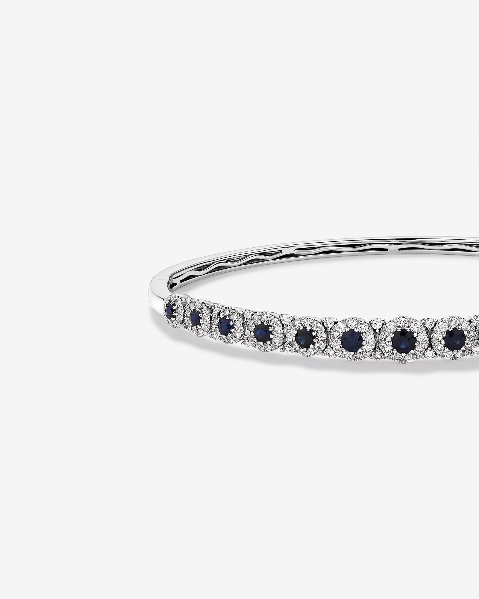 Bubble Bangle with Sapphire and 1.03 Carat TW Diamonds in 14kt White Gold