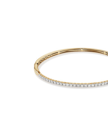 Bangle With 1 Carat TW Of Diamonds In 10kt Yellow Gold Bangle With 1 Carat TW Of Diamonds In 10kt Yellow Gold