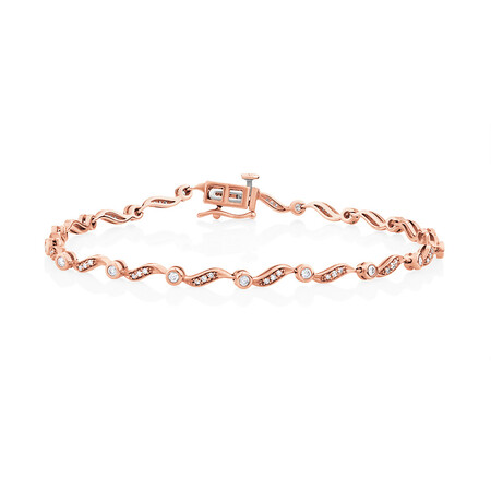 Bracelet with 0.50 Carat TW of Diamonds in 10kt Rose Gold Bracelet with 0.50 Carat TW of Diamonds in 10kt Rose Gold