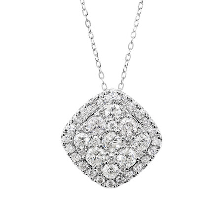 Cluster Pendant with 2 Carat TW of Diamonds in 10kt White Gold Cluster Pendant with 2 Carat TW of Diamonds in 10kt White Gold