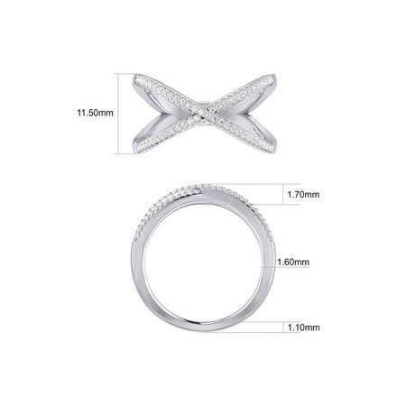 Geometric Ring with 0.20 Carat TW of Diamonds in Sterling Silver Geometric Ring with 0.20 Carat TW of Diamonds in Sterling Silver