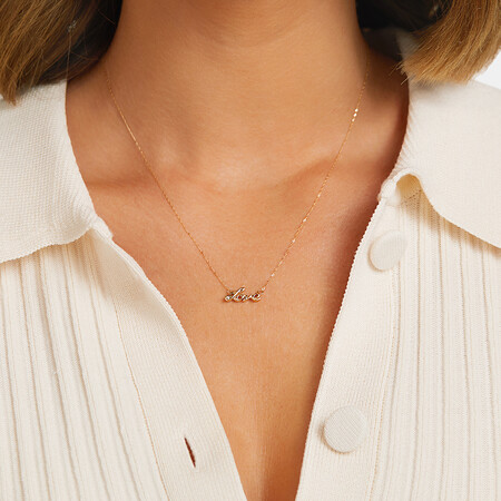 Mini Love Necklace in 10kt Yellow Gold Mini Love Necklace in 10kt Yellow Gold