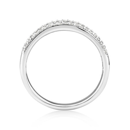 Multi Row Ring with 0.50 Carat TW Diamond in 10kt White Gold Multi Row Ring with 0.50 Carat TW Diamond in 10kt White Gold