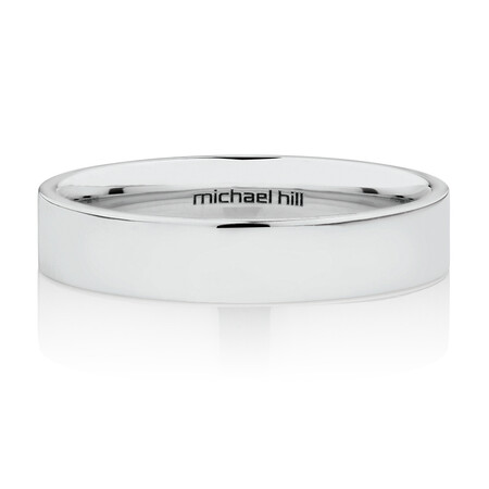 Flat Wedding Band in 10kt White Gold Flat Wedding Band in 10kt White Gold