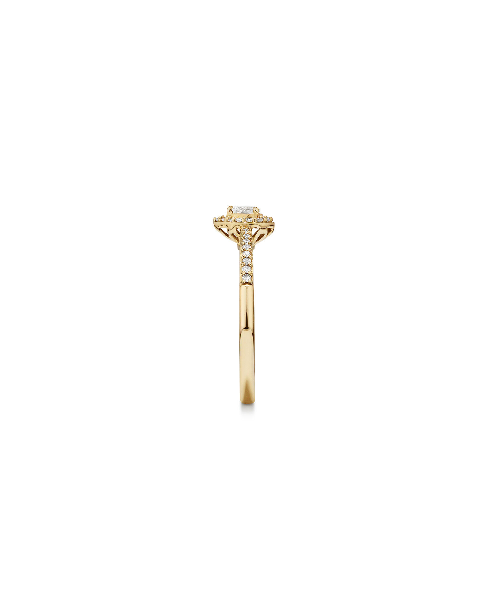 Bague de fiançailles en or jaune 10 K avec diamants en forme de poire totalisant 0,20 ct